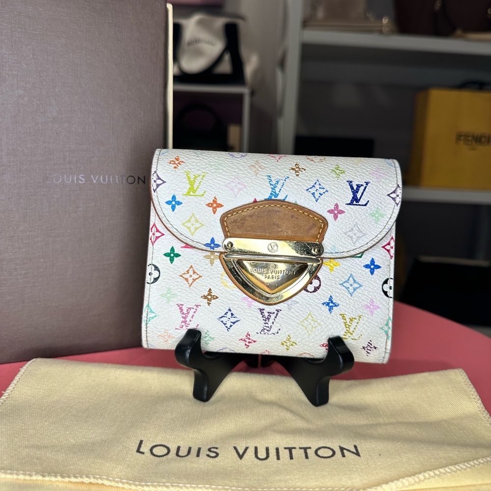 Louis Vuitton White Multicolor Joey Bifold Wallet